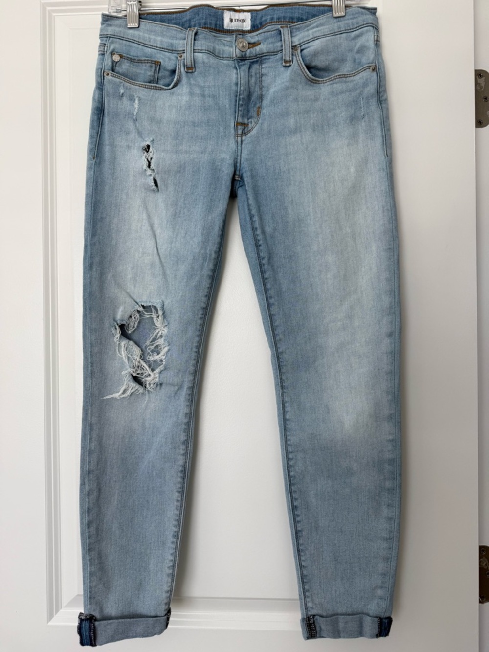Hudson Jeans Light Blue Distressed Skinny Jeans